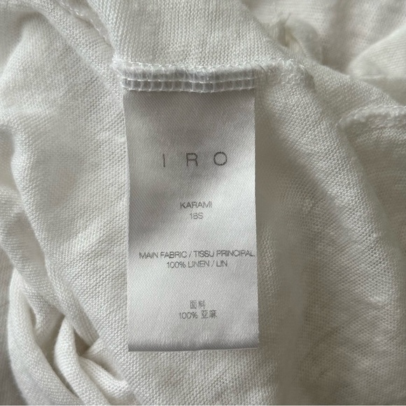 IRO White Karami Asymmetrical Lace Up Slub Linen Tank - Picture 9 of 9